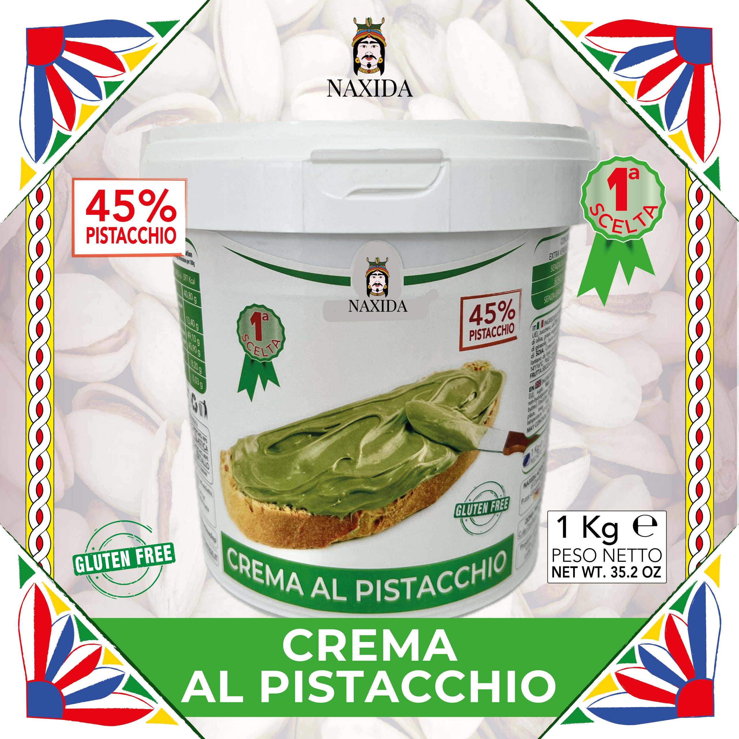 CREMA SPALMABILE 45� - 1 kg - NAXIDA Crema di pistacchio - immagine 1